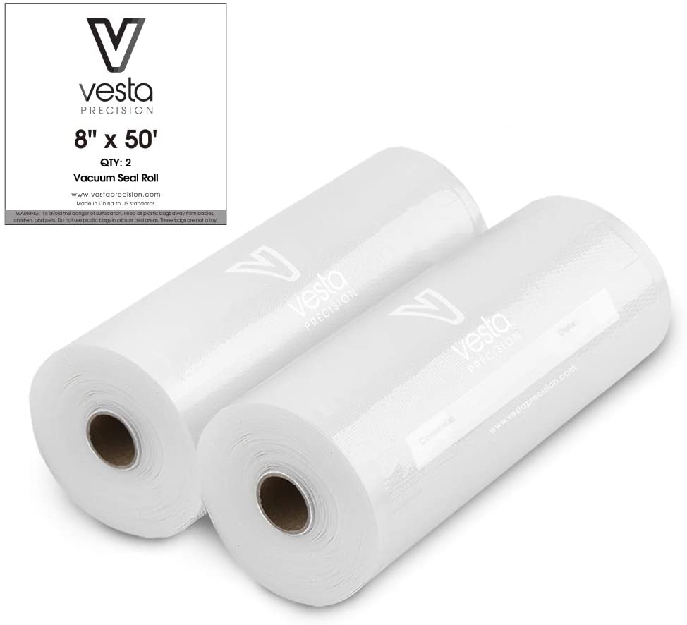  Vacuum Sealer Roll (8” x 75' and 11” x 75') Keeper with Cutter  - Premium Seal Bags for Food Saver, Ideal for Meal Prep, Sous Vide, and  Storage, Vesta Precision: Home